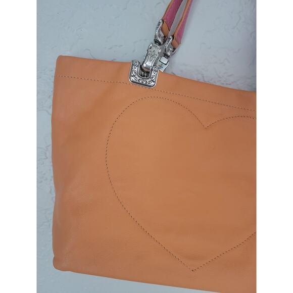 Brighton Jodi Leather Handbag Purse‎ Orange Reversible French Country Romantic - Picture 4 of 16